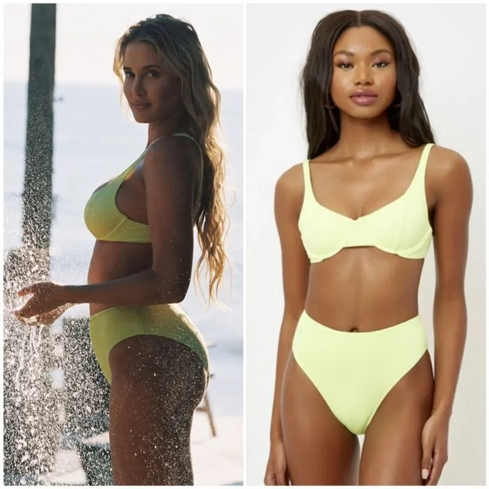 Frankie's Bikinis High Waisted Grotto high waisted bikini bottoms in Sundance
